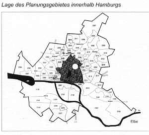 Lage des Planungsgebiets in Hamburg
